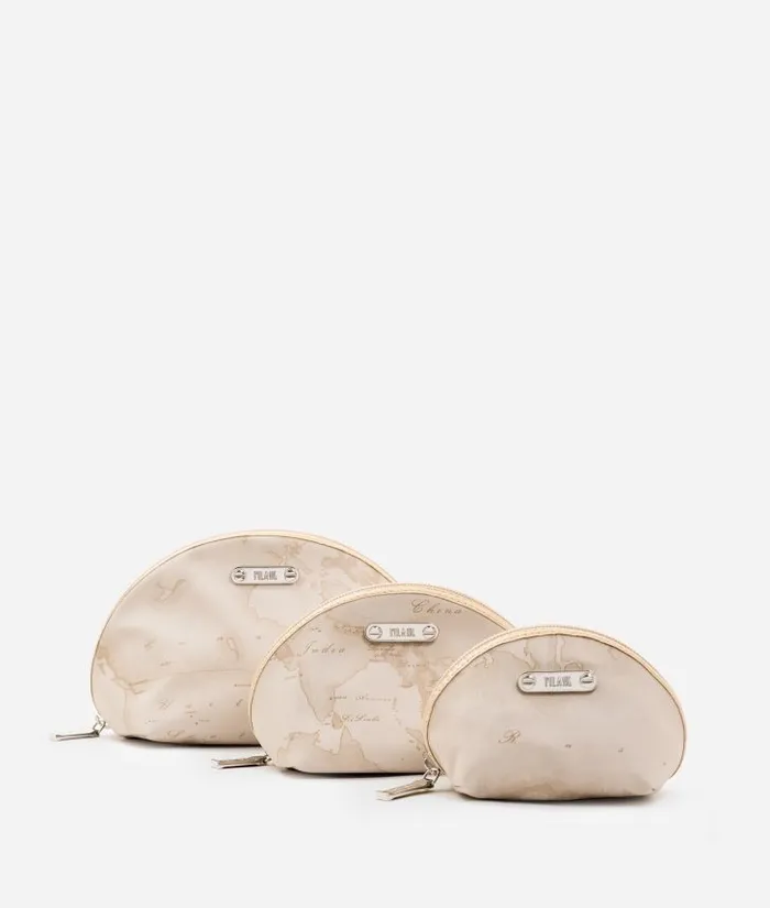 Woman Pouches and Toiletry Bags Alviero Martini Small Case Kit 3 Pouches In Beige Rubberized Fabric Woman Pouches and Toiletry Bags Alviero Martini Small Case Kit 3 Pouches In Beige Rubberized Fabric