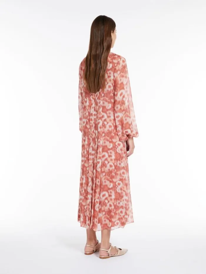 Woman Printed Georgette Dress Antique Rose Maxmara Dresses Woman Printed Georgette Dress Antique Rose Maxmara Dresses