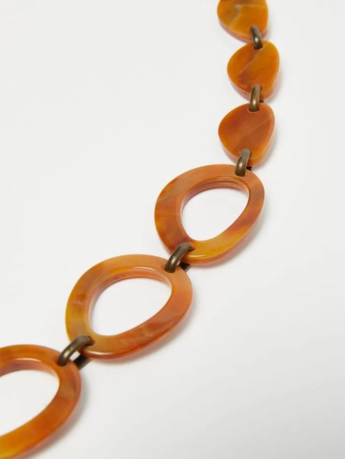 Woman Resin Ring Necklace Brown Maxmara Jewelry