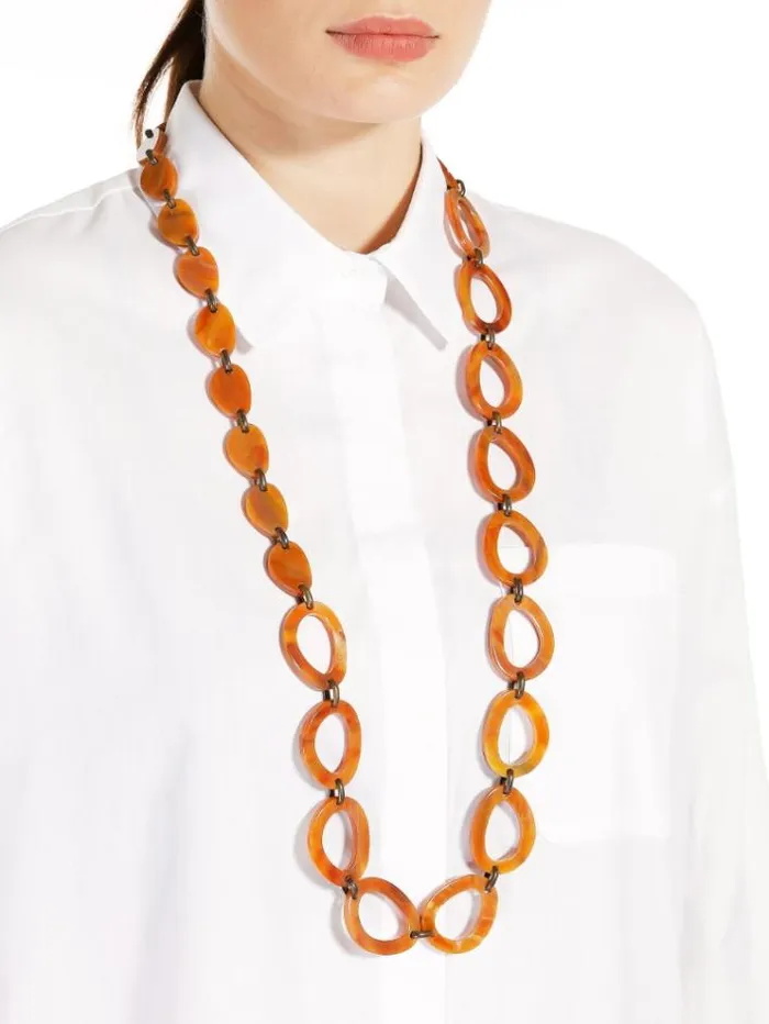 Woman Resin Ring Necklace Brown Maxmara Jewelry Woman Resin Ring Necklace Brown Maxmara Jewelry