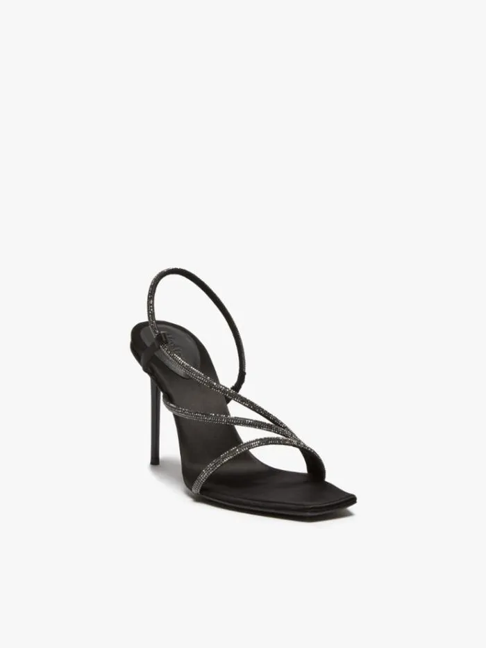 Woman Sandalswith Micro Crystals Black Maxmara Dcollet