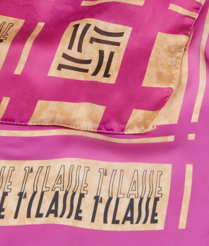 Woman Scarves and Shawls Alviero Martini Foulard With Logo Frame 9021590 Magenta