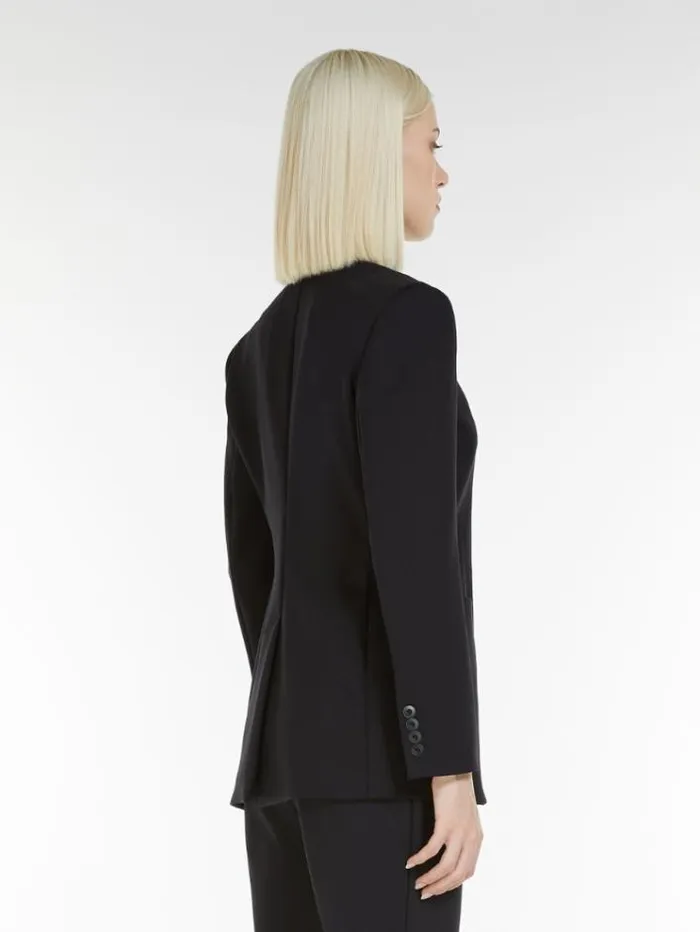 Woman Scuba Jersey Jacket Black Maxmara Suit Woman Scuba Jersey Jacket Black Maxmara Suit