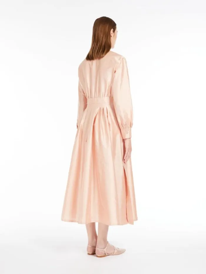 Woman Shantung Shirt Dress Powder Maxmara Dresses Woman Shantung Shirt Dress Powder Maxmara Dresses