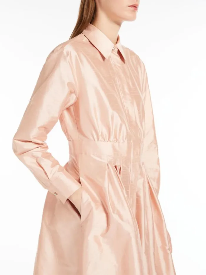 Woman Shantung Shirt Dress Powder Maxmara Dresses Woman Shantung Shirt Dress Powder Maxmara Dresses