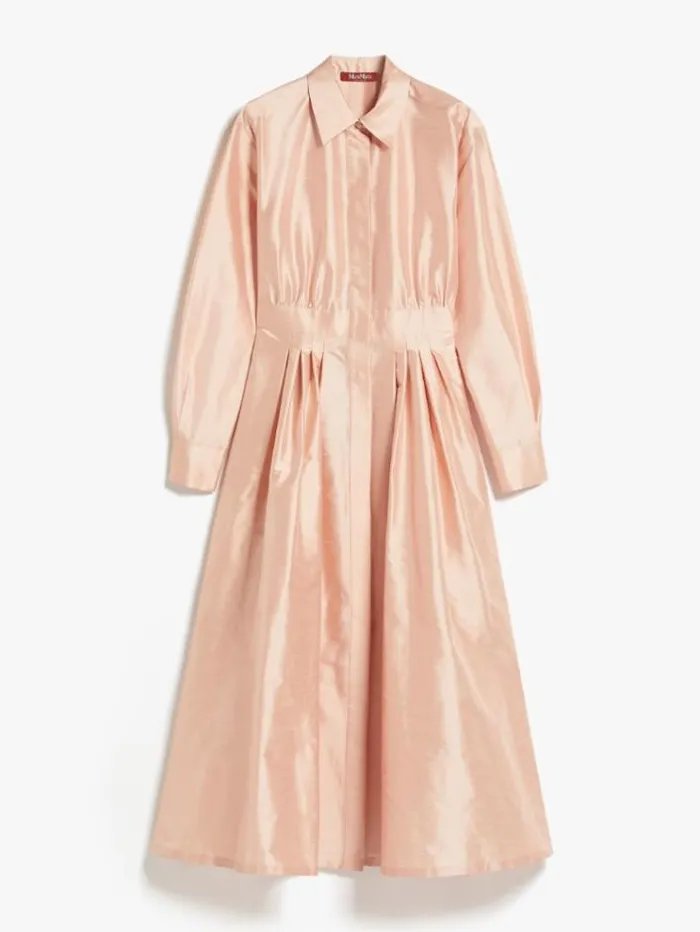 Woman Shantung Shirt Dress Powder Maxmara Dresses Woman Shantung Shirt Dress Powder Maxmara Dresses