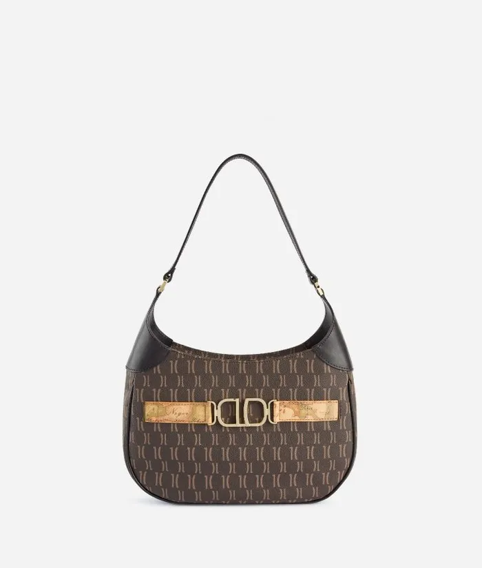 Woman Shoulder Bags Alviero Martini 3d Monogram Shoulder Bag Black