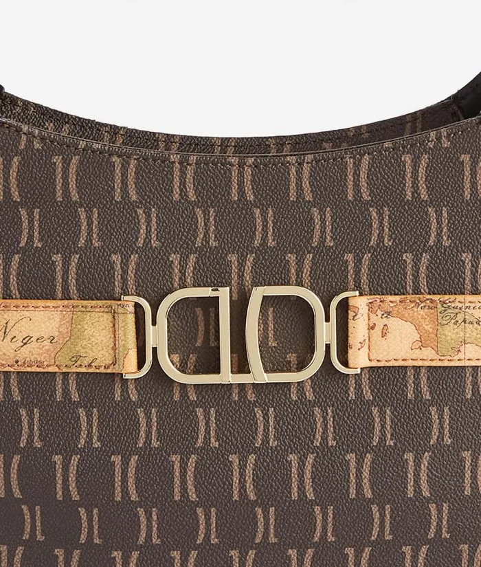 Woman Shoulder Bags Alviero Martini 3d Monogram Shoulder Bag Black