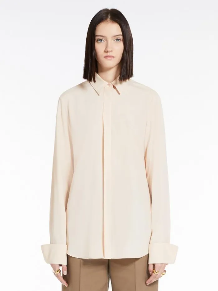 Woman Silkblend Shirt Powder Maxmara Shirts And Tops