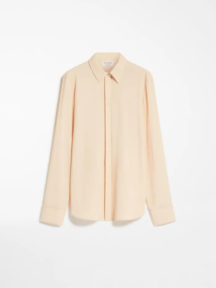 Woman Silkblend Shirt Powder Maxmara Shirts And Tops Woman Silkblend Shirt Powder Maxmara Shirts And Tops