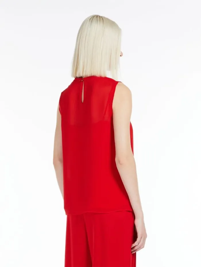 Woman Silk Georgette Blouse Red Maxmara Shirts And Tops Woman Silk Georgette Blouse Red Maxmara Shirts And Tops