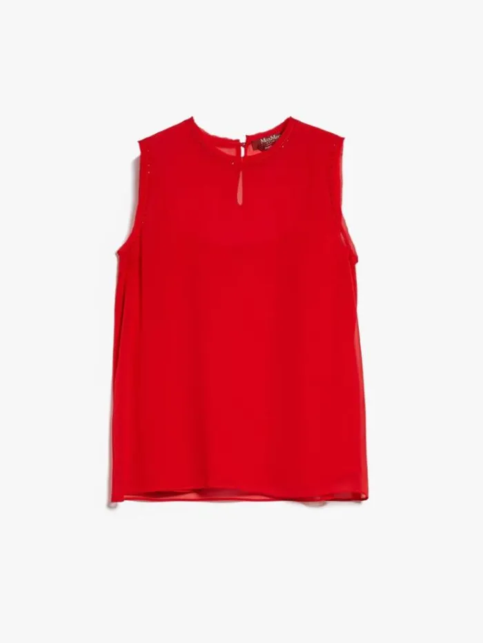 Woman Silk Georgette Blouse Red Maxmara Shirts And Tops Woman Silk Georgette Blouse Red Maxmara Shirts And Tops
