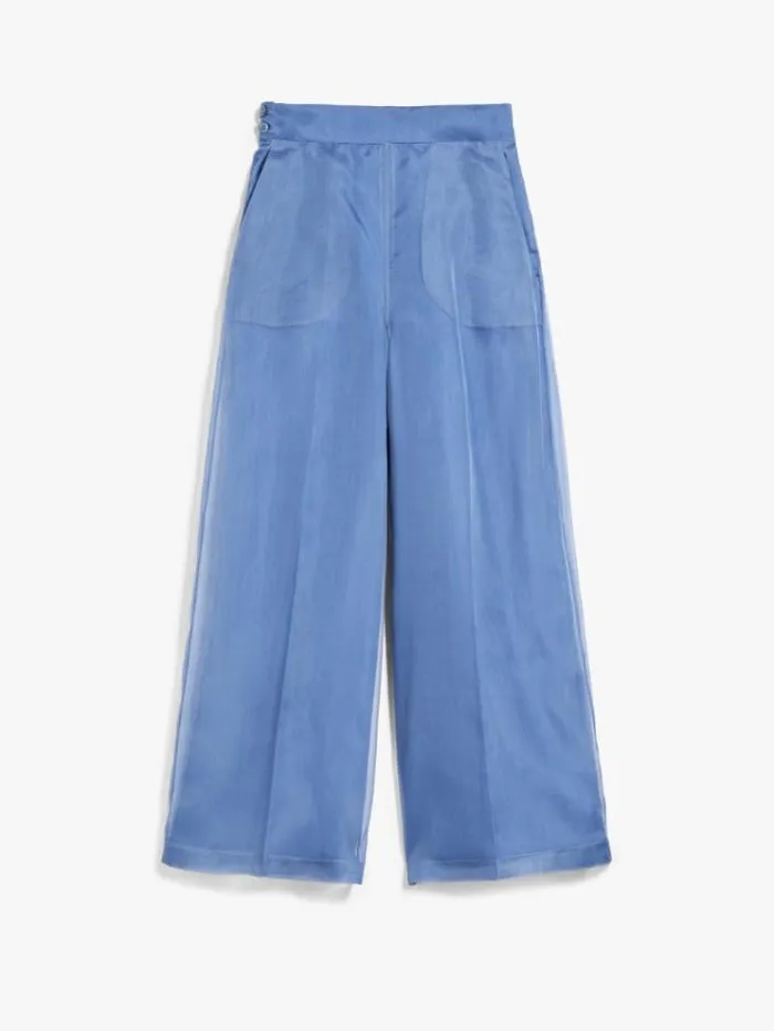 Woman Silk Organza Trousers Cornflower Blue Maxmara Bridal Clothing Woman Silk Organza Trousers Cornflower Blue Maxmara Bridal Clothing