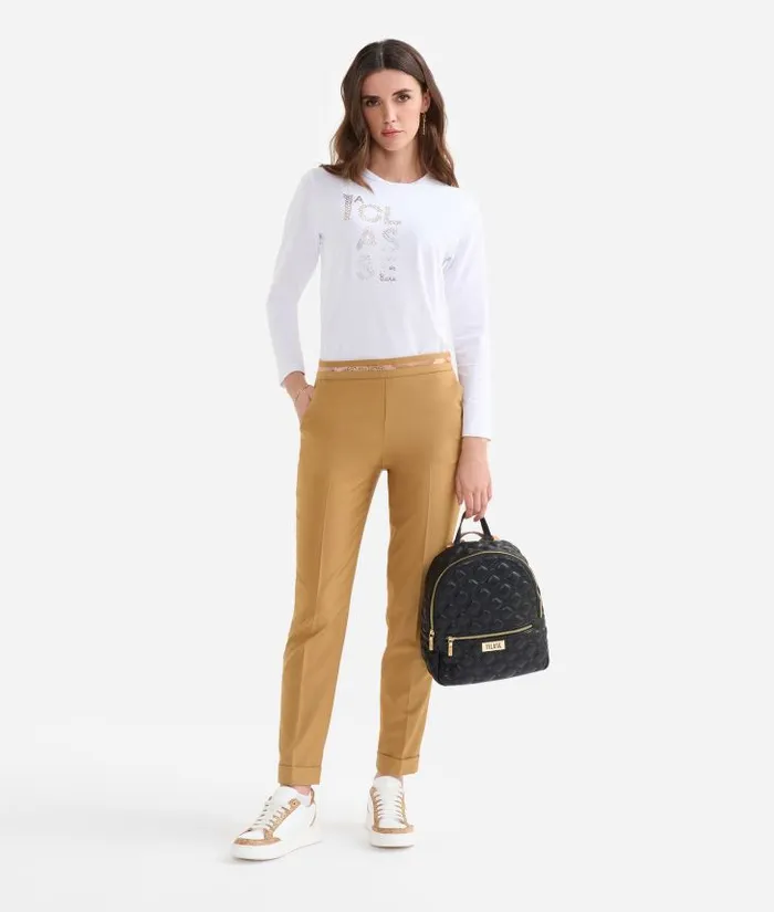 Woman Skirts and Trousers Alviero Martini Cavalry Twill Trousers With Cuffs Camel Woman Skirts and Trousers Alviero Martini Cavalry Twill Trousers With Cuffs Camel