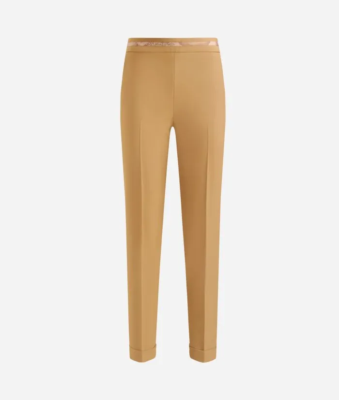 Woman Skirts and Trousers Alviero Martini Cavalry Twill Trousers With Cuffs Camel