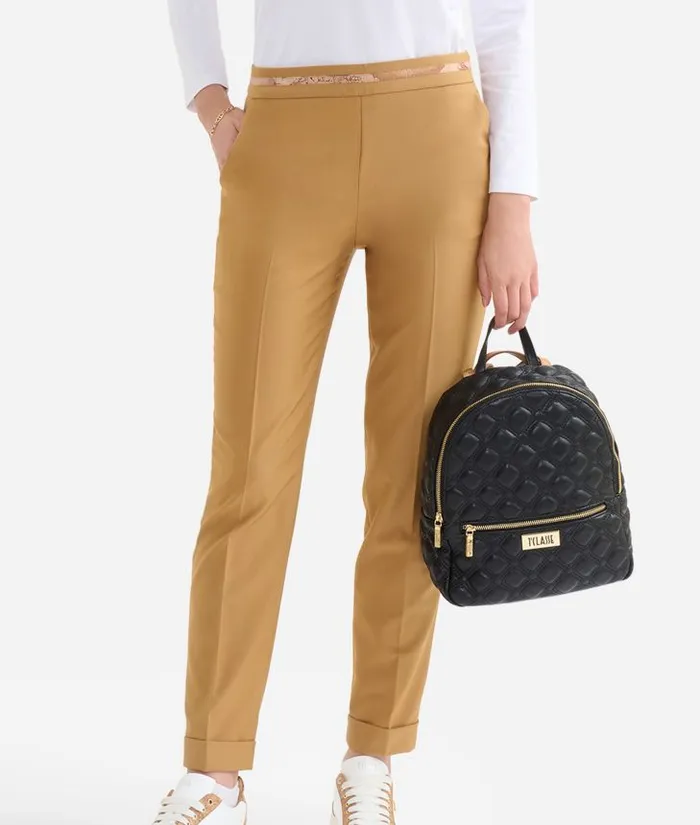 Woman Skirts and Trousers Alviero Martini Cavalry Twill Trousers With Cuffs Camel