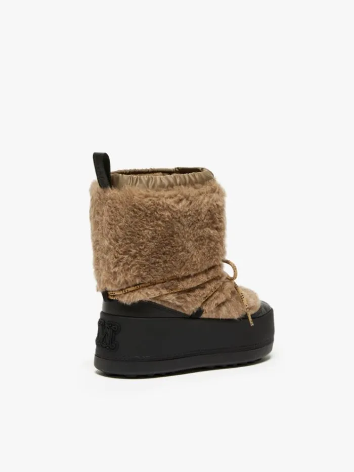 Woman Snow Boots In Teddy Fabric Turtledove Maxmara Ankle Boots And Boots Woman Snow Boots In Teddy Fabric Turtledove Maxmara Ankle Boots And Boots