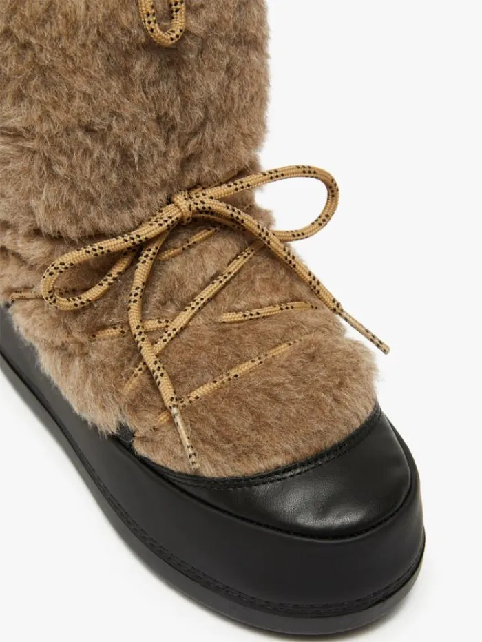 Woman Snow Boots In Teddy Fabric Turtledove Maxmara Ankle Boots And Boots Woman Snow Boots In Teddy Fabric Turtledove Maxmara Ankle Boots And Boots