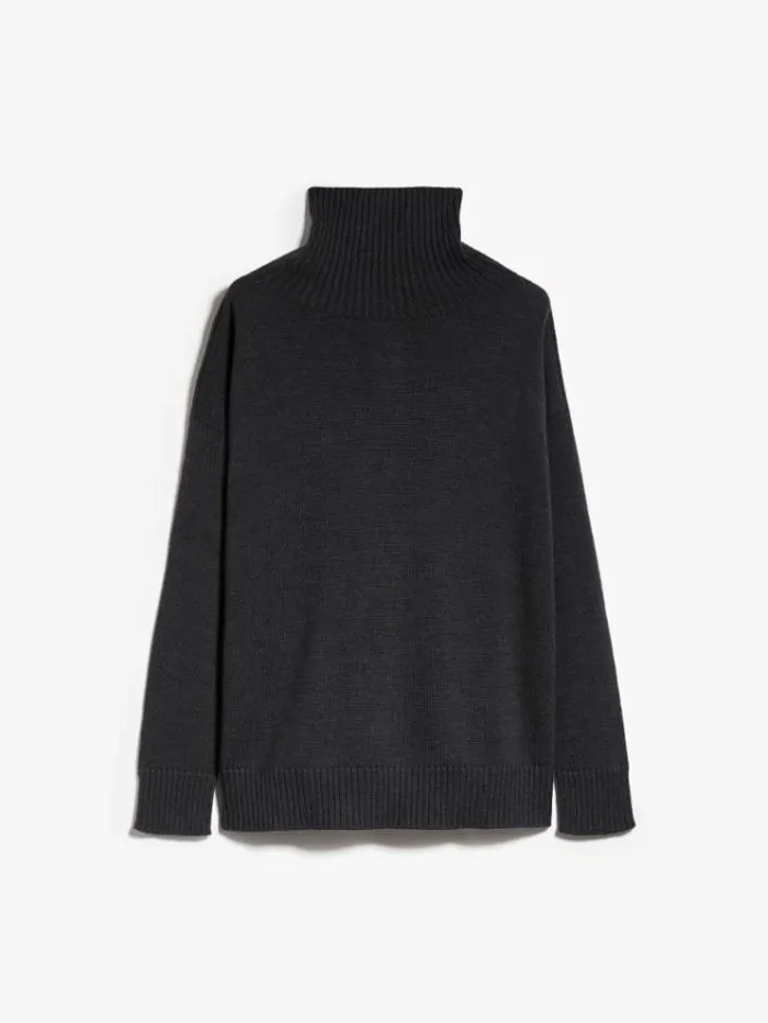 Woman Soft Wool Knit Jumper Dark Grey Maxmara Knitwear And Sweatshirts Woman Soft Wool Knit Jumper Dark Grey Maxmara Knitwear And Sweatshirts