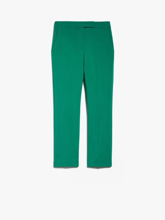 Woman Straight Wool Trousers Green Maxmara Trousers Woman Straight Wool Trousers Green Maxmara Trousers