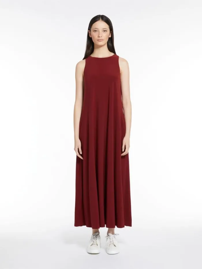Woman Stretch Jersey Aline Dress Brick Red Maxmara Dresses