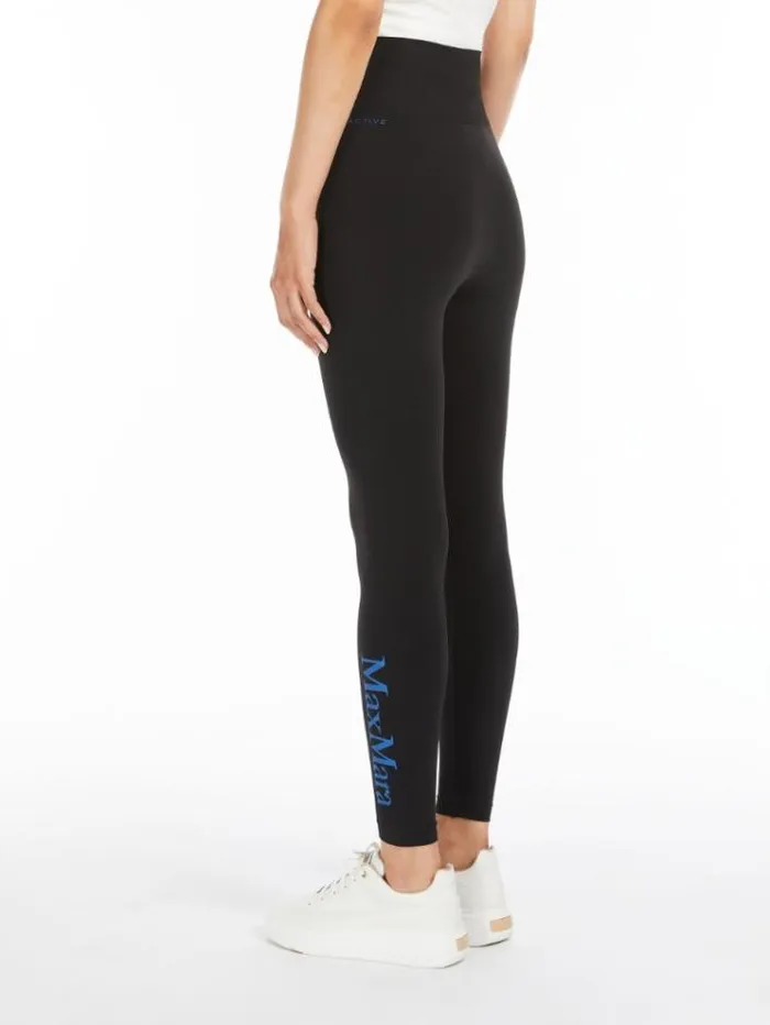 Woman Technical Fabric Leggings Black Maxmara Trousers Woman Technical Fabric Leggings Black Maxmara Trousers