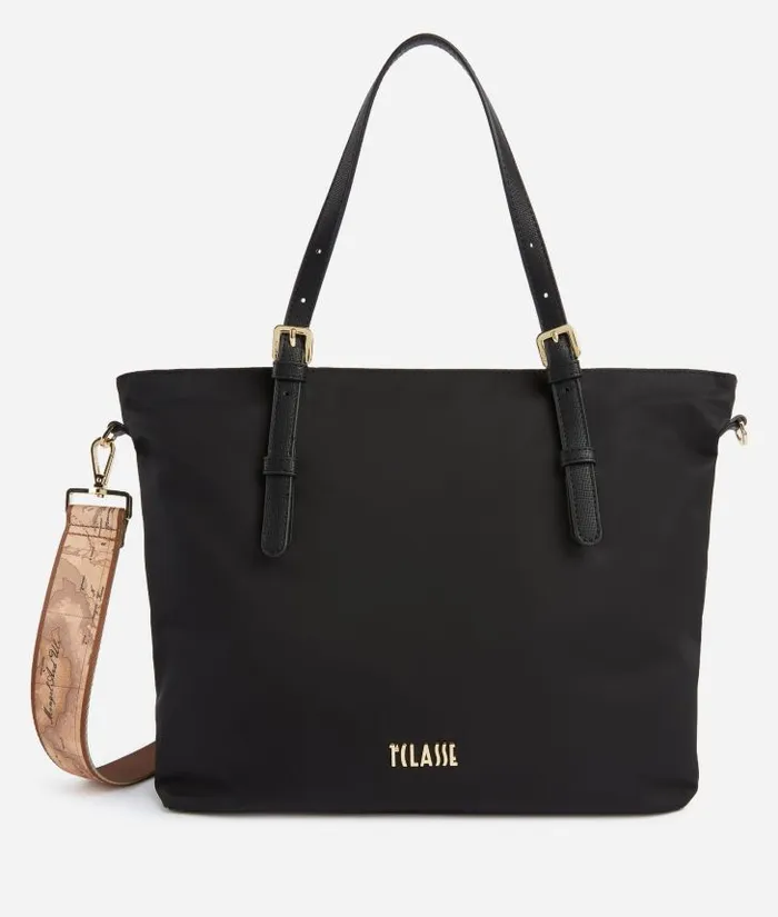 Woman Totes Alviero Martini Nylon Metaverse Shopper Bag Black