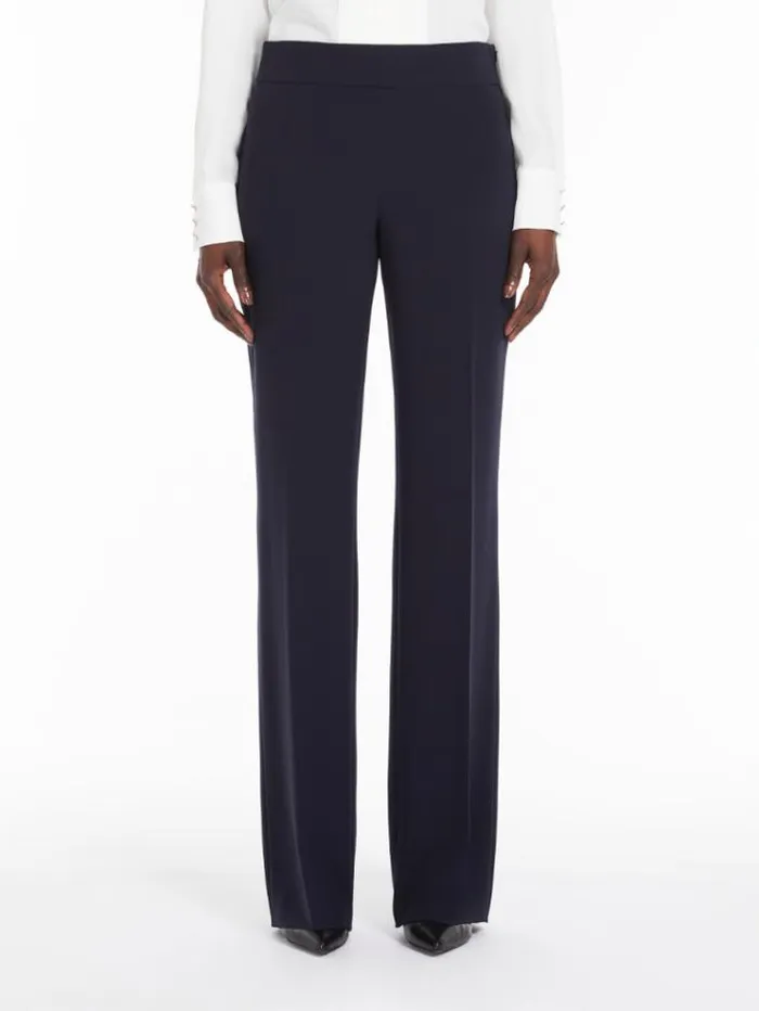 Woman Wide Cady Trousers Navy Maxmara Suit