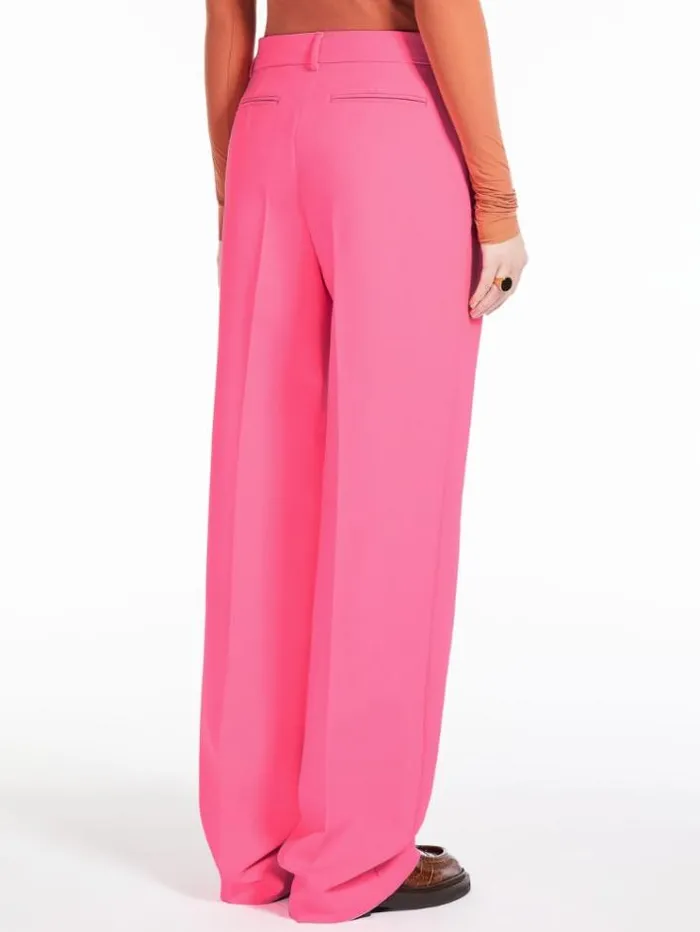 Woman Widefit Stretch Wool Trousers Fuchsia Maxmara Trousers Woman Widefit Stretch Wool Trousers Fuchsia Maxmara Trousers