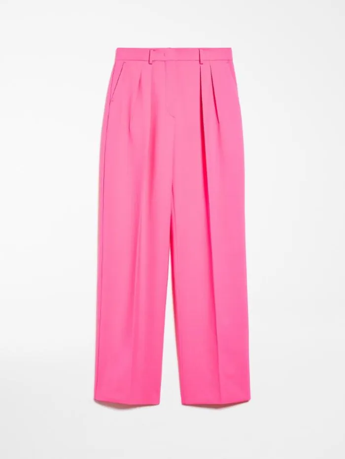 Woman Widefit Stretch Wool Trousers Fuchsia Maxmara Trousers Woman Widefit Stretch Wool Trousers Fuchsia Maxmara Trousers