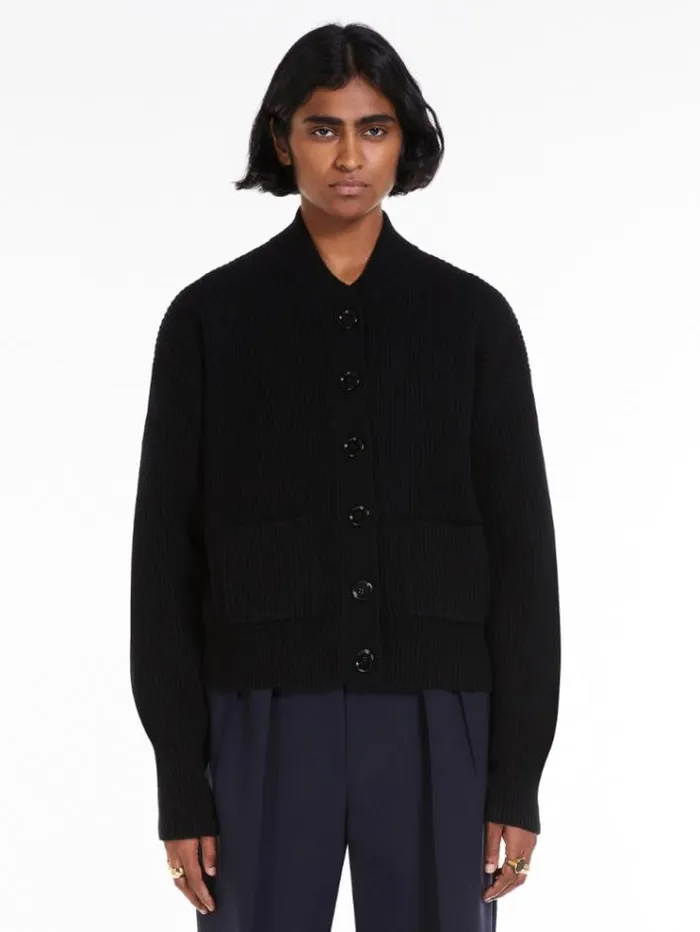 Woman Wool And Cashmere Cardigan Black Maxmara Knitwear And Sweatshirts