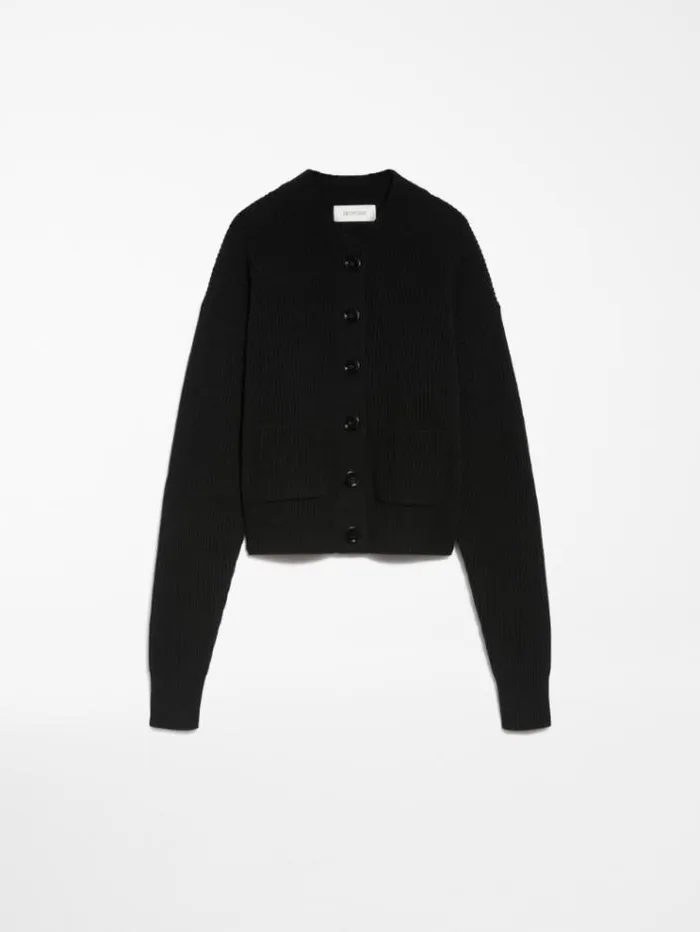 Woman Wool And Cashmere Cardigan Black Maxmara Knitwear And Sweatshirts Woman Wool And Cashmere Cardigan Black Maxmara Knitwear And Sweatshirts
