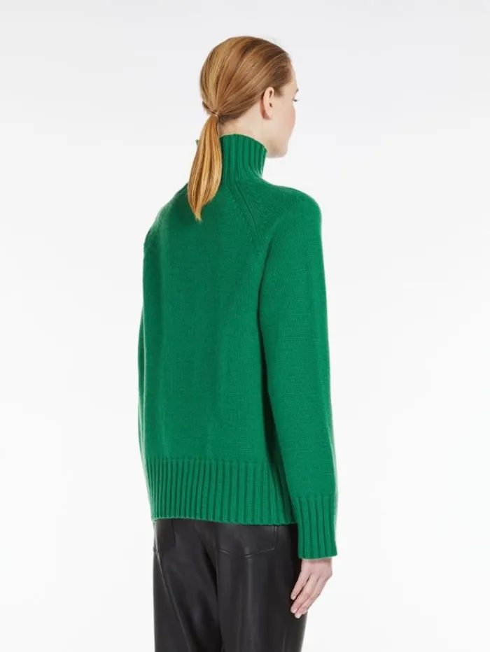 Woman Wool And Cashmere Poloneck Sweater Emerald Maxmara Knitwear And Sweatshirts Woman Wool And Cashmere Poloneck Sweater Emerald Maxmara Knitwear And Sweatshirts