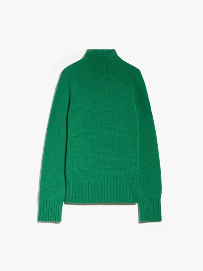 Woman Wool And Cashmere Poloneck Sweater Emerald Maxmara Knitwear And Sweatshirts Woman Wool And Cashmere Poloneck Sweater Emerald Maxmara Knitwear And Sweatshirts