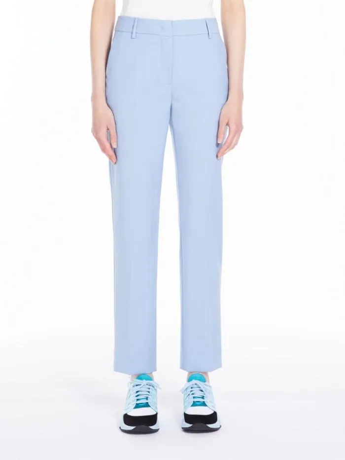 Woman Wool Cigarettecut Trousers Light Blue Maxmara Suit