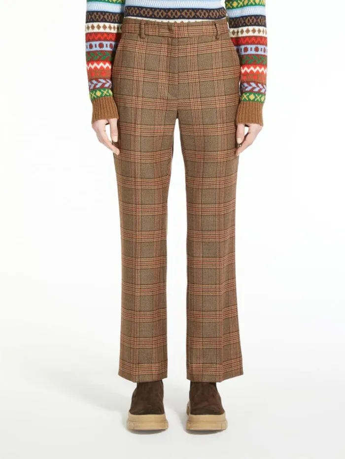 Woman Wool Twill Trousers Brown Maxmara Trousers