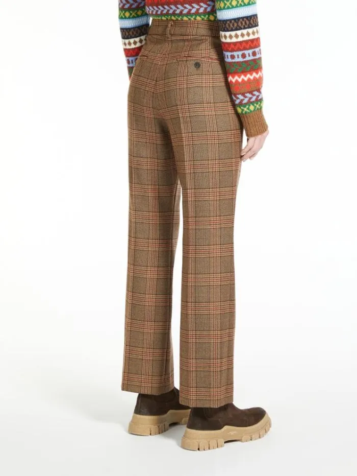 Woman Wool Twill Trousers Brown Maxmara Trousers Woman Wool Twill Trousers Brown Maxmara Trousers