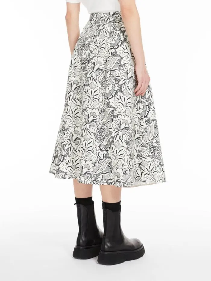 Woman Wrap Skirt In Printed Faille Black Maxmara Skirts Woman Wrap Skirt In Printed Faille Black Maxmara Skirts