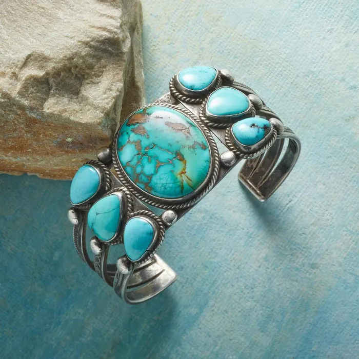 Women 1930S Godber Turquoise Cuff Sundance Catalog Bracelets