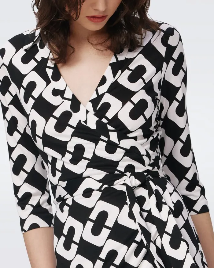 Women Abigail Silk Jersey Midi Wrap Dress Chain Link Giant DVF Dresses Women Abigail Silk Jersey Midi Wrap Dress Chain Link Giant DVF Dresses