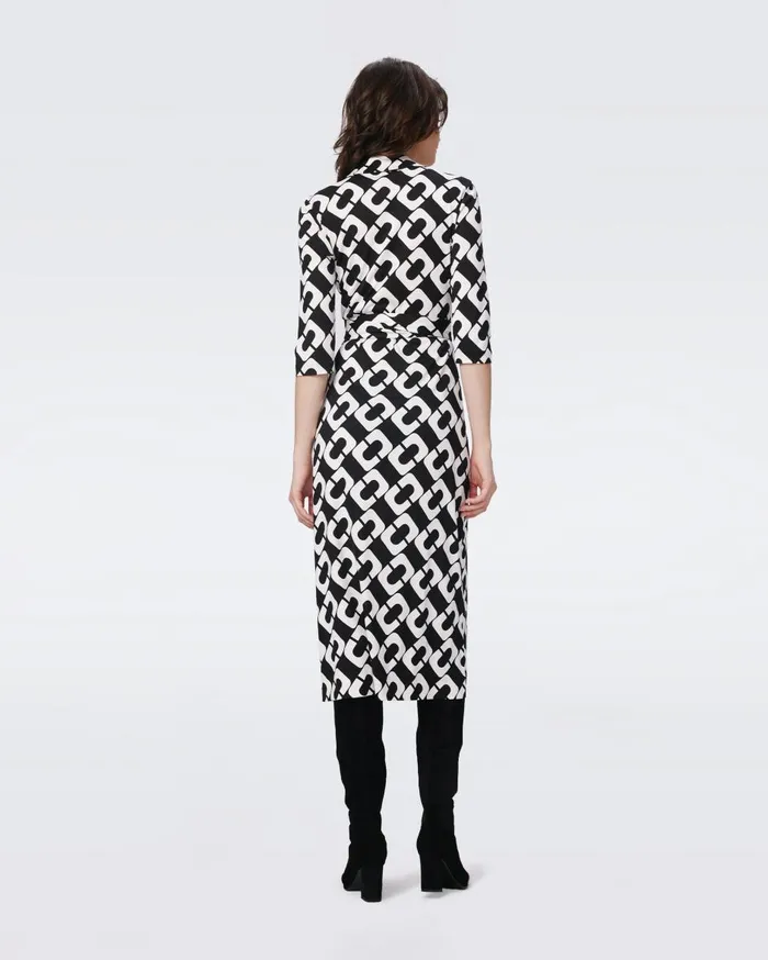 Women Abigail Silk Jersey Midi Wrap Dress Chain Link Giant DVF Dresses Women Abigail Silk Jersey Midi Wrap Dress Chain Link Giant DVF Dresses