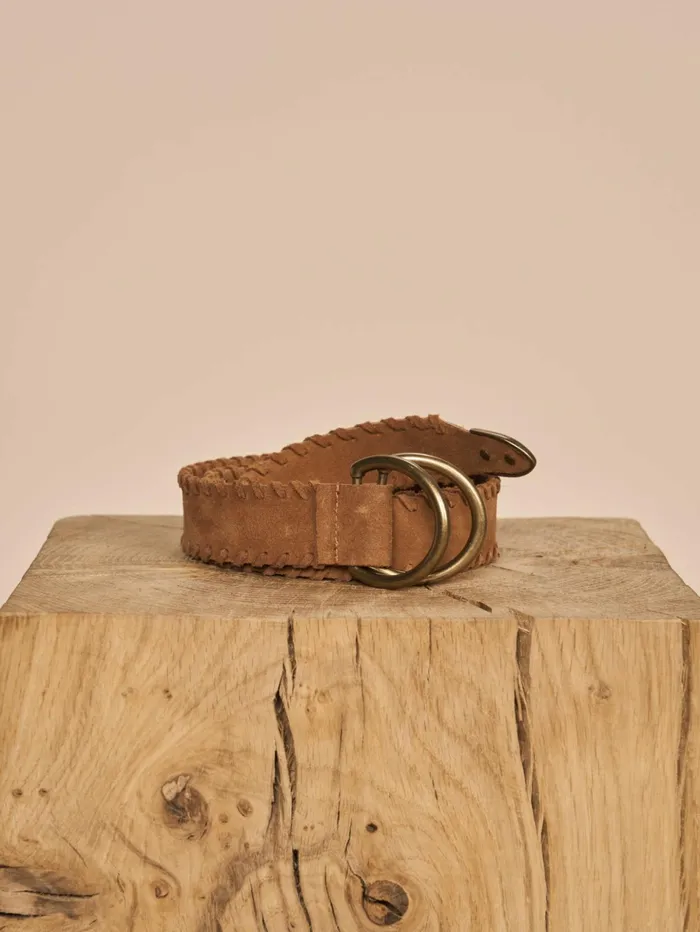 Women Accessories MOS MOSH MMBraided Suede Belt Cognac
