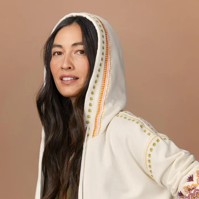Women Adella Geo Hoodie Cream Sundance Catalog Jackets and Coats Women Adella Geo Hoodie Cream Sundance Catalog Jackets and Coats