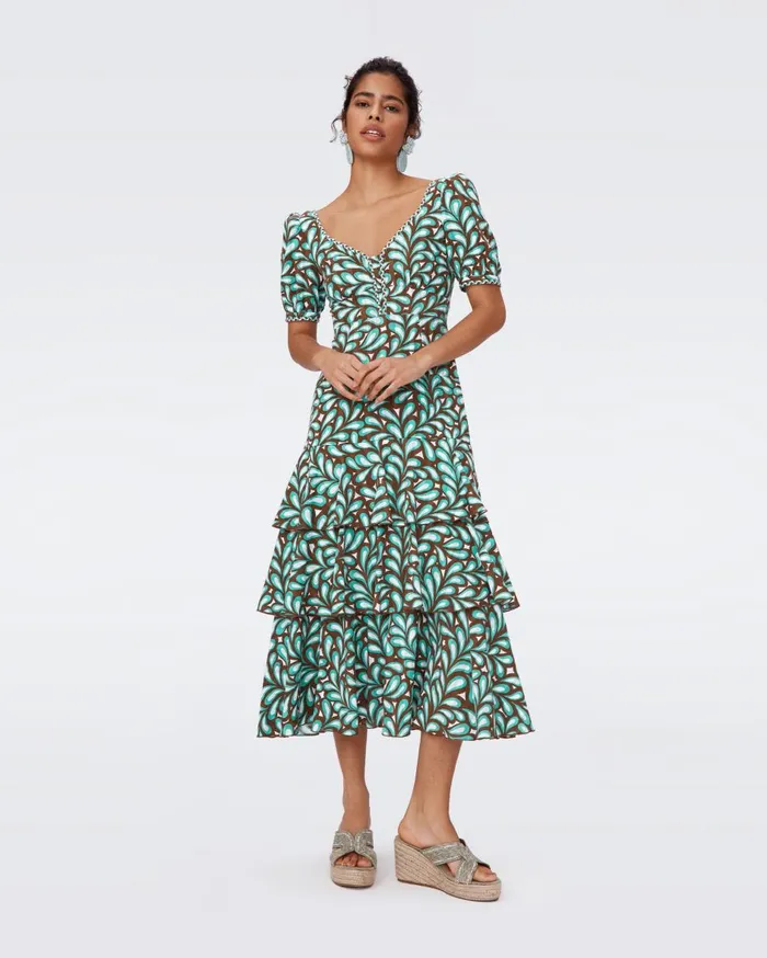 Women Aire Cotton Dress Seaweed DVF Dresses