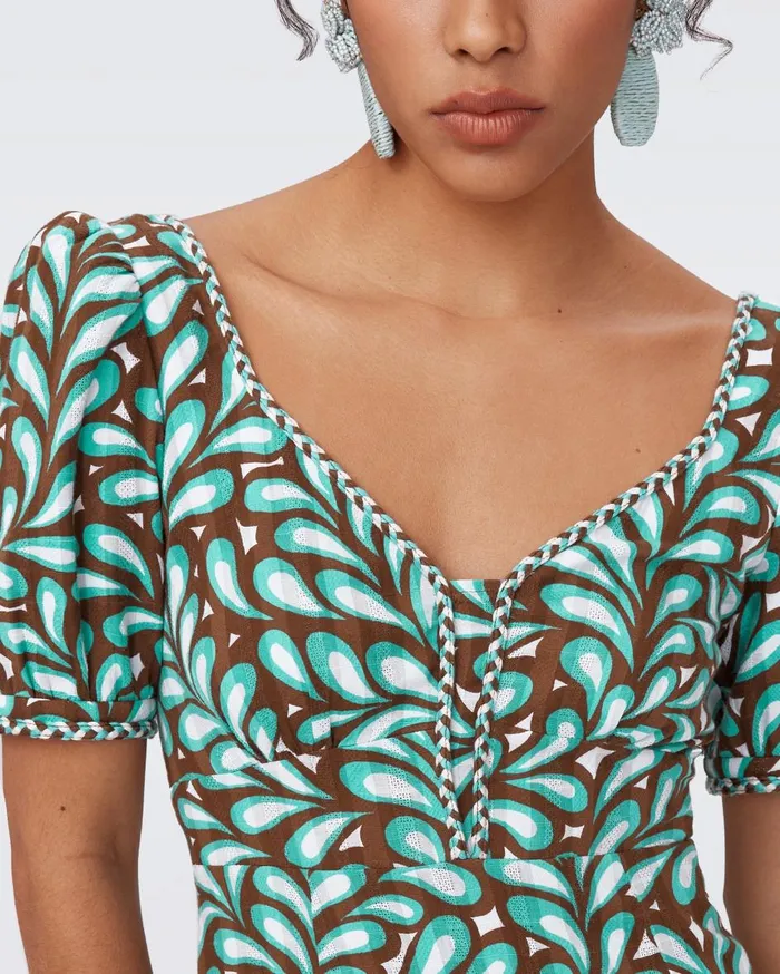 Women Aire Cotton Dress Seaweed DVF Dresses