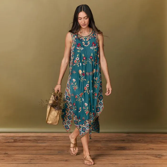 Women Akeeva Dress Petite Teal Sundance Catalog Dresses and Jumpsuits
