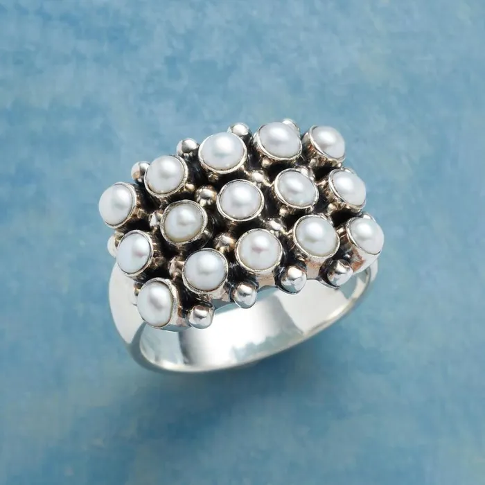 Women All In A Row Pearl Ring Sundance Catalog Rings