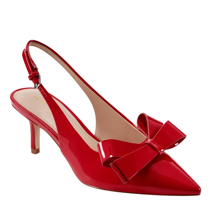 Women Allon Bow Slingback Pump Red Patent Marc Fisher Heels and Pumps
