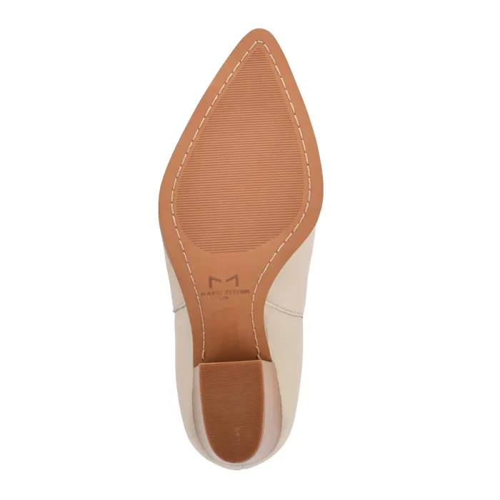 Women Alva Pointy Toe Bootie Chic Cream Leather Marc Fisher Booties