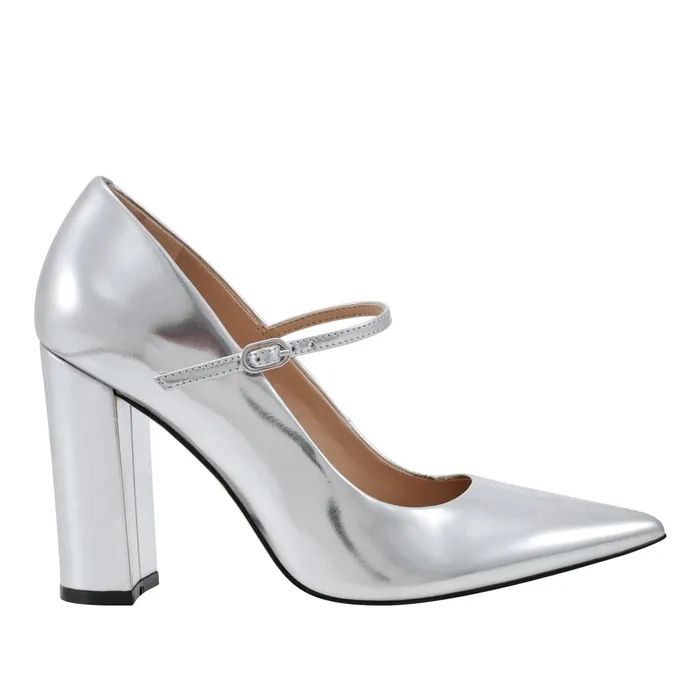Women Artie Mary Jane Pump Silver Marc Fisher Heels and Pumps